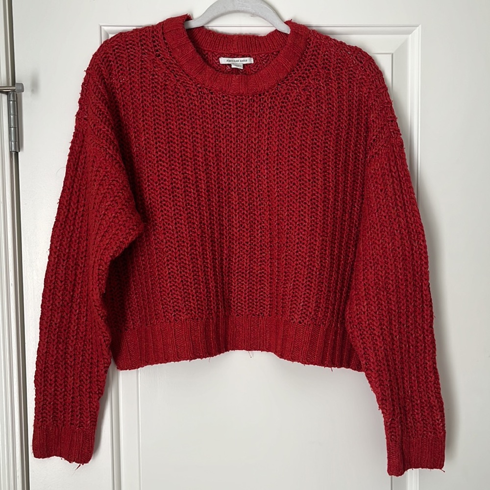AE Red knitted sweater